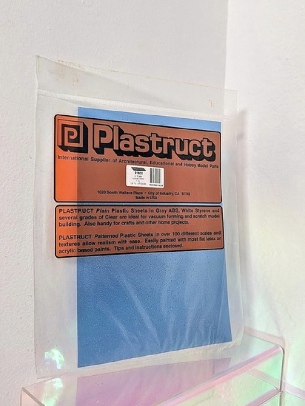 Plastruct 91802 All Scales Awaited Water 1 Pc Blue Plastic Sheet NWT